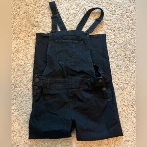 BLACK FULL BODY OVERALLS WITH POCKETS
